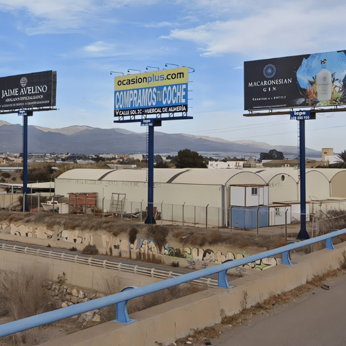 Billboard overlooking a highway