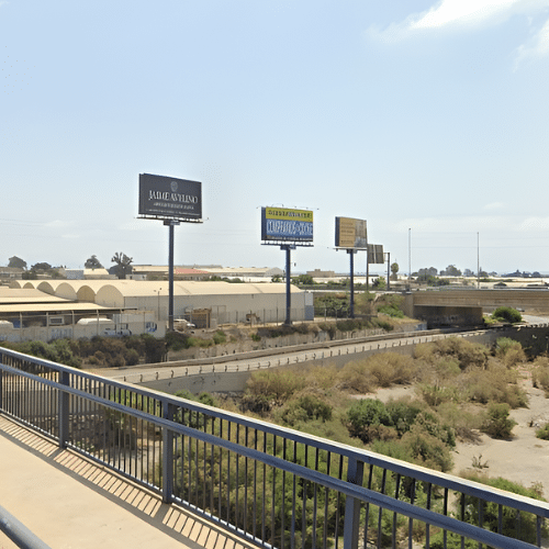 Billboard with stunning mountain backdrop